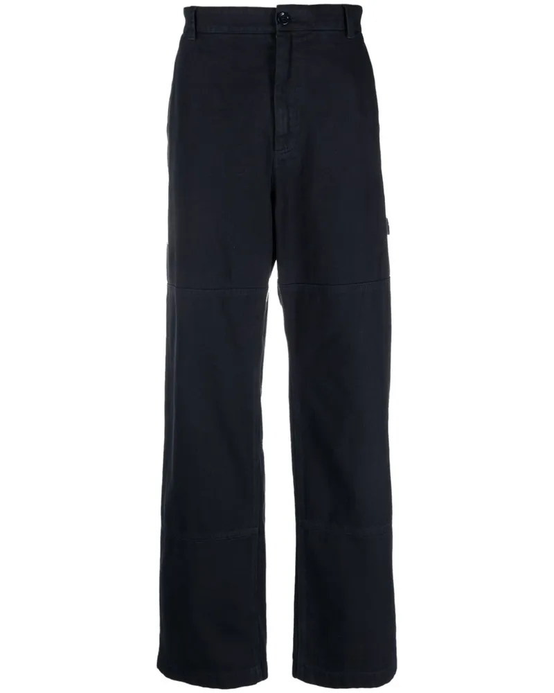 Dolce & Gabbana Gerade Hose mit Logo-Schild - Blau Blau