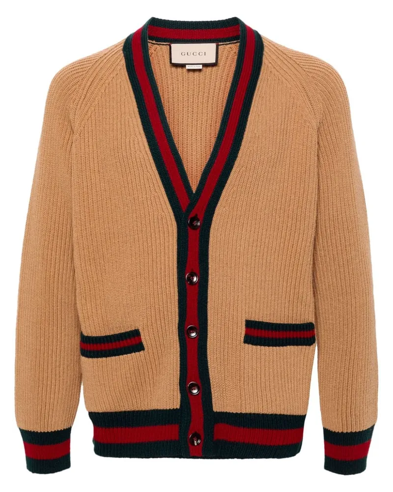 Gucci Wollcardigan mit Webstreifen - Nude Nude
