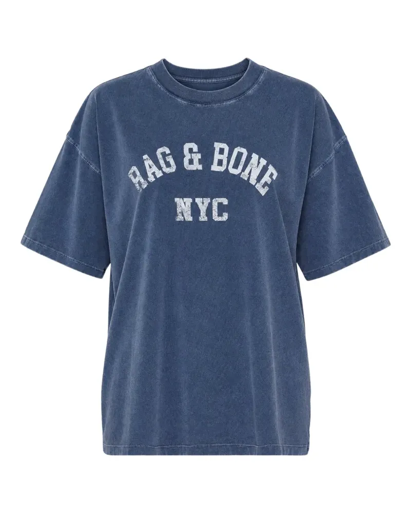 Rag & Bone University T-Shirt mit Logo-Print - Blau Blau
