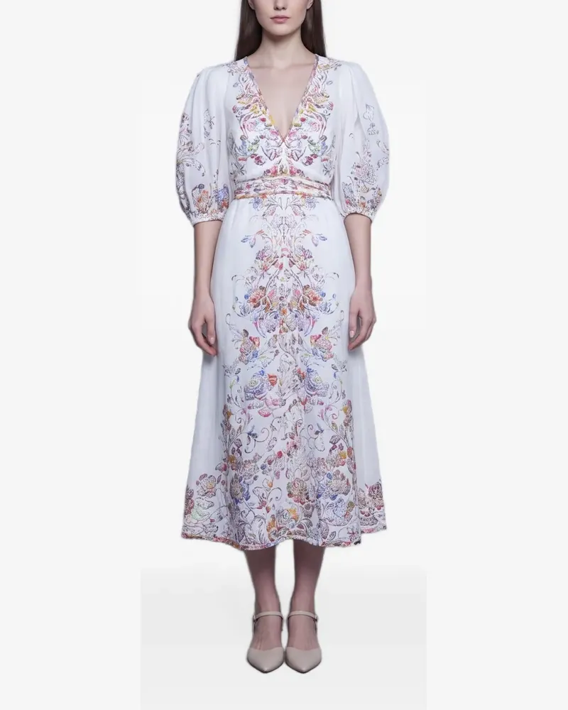 Zimmermann Prima Day Midikleid - Weiß Weiß