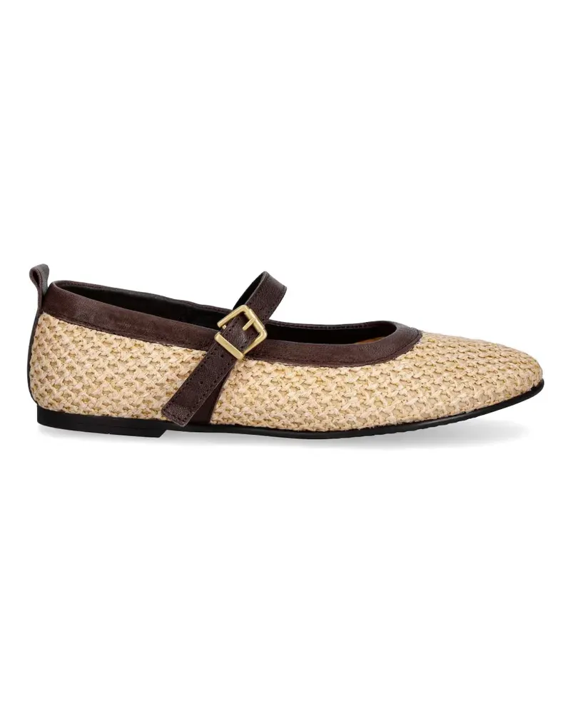 Marc O'Polo woven buckle-fastening ballet flats - Nude Nude