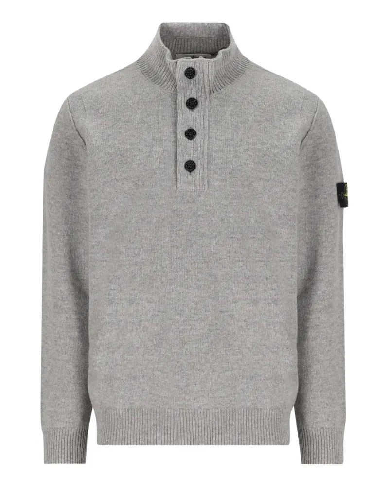 Stone Island Geknöpfter Pullover mit Stehkragen - Grau Grau