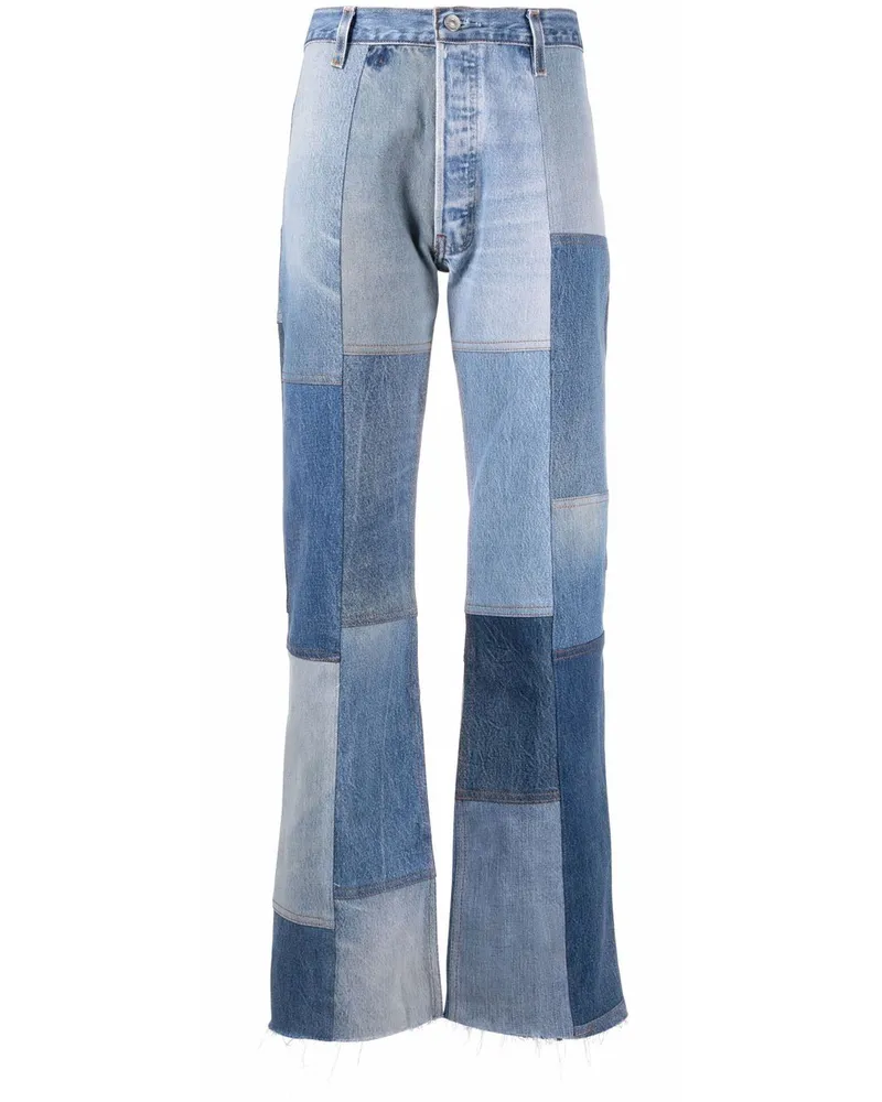 RE/DONE Weite Jeans im Patchwork-Look Blau