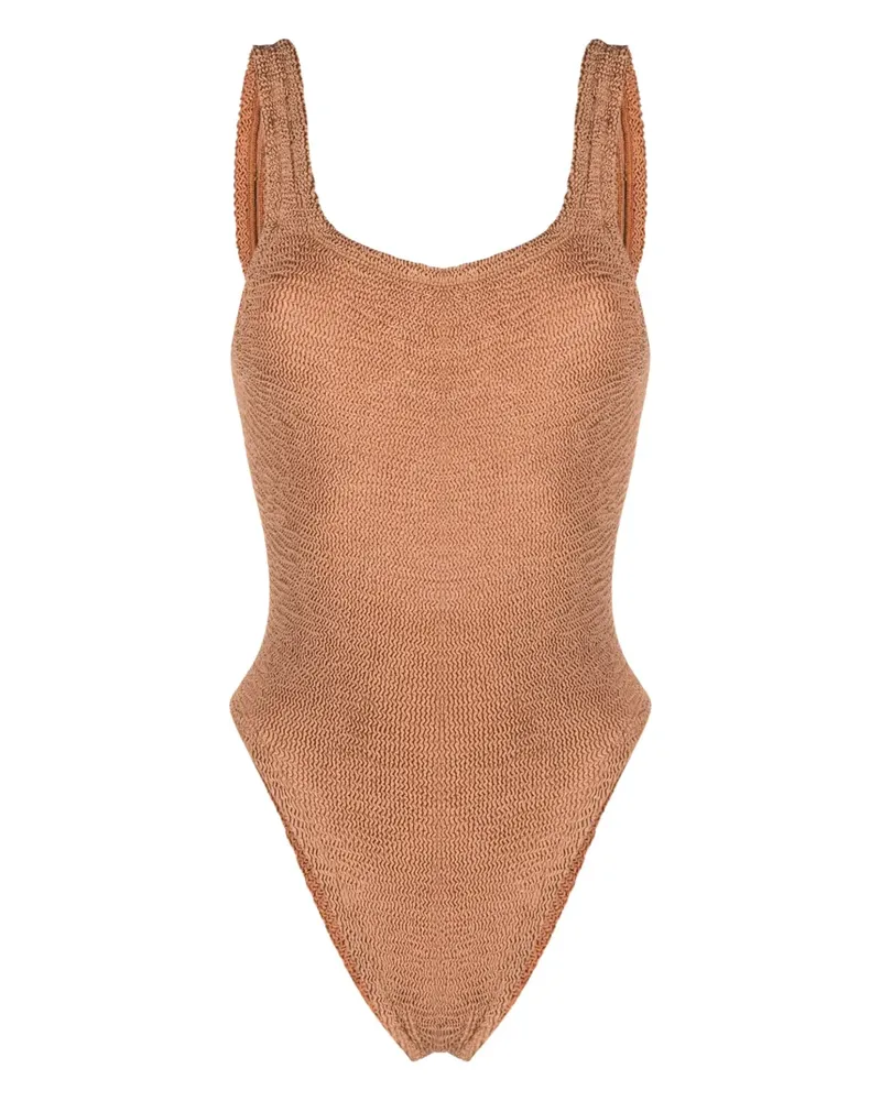 Hunza G Badeanzug mit Finish - Braun Braun