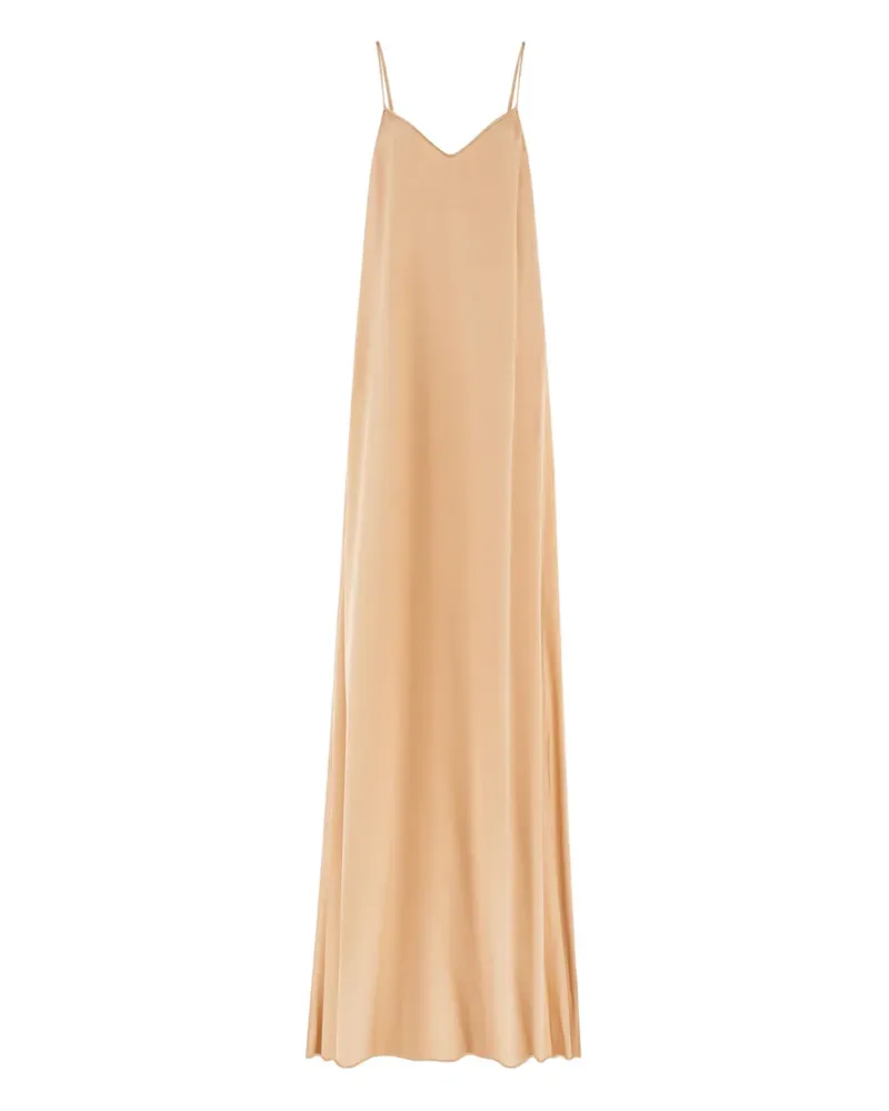 Ferragamo Maxikleid mit V-Ausschnitt - Nude Nude
