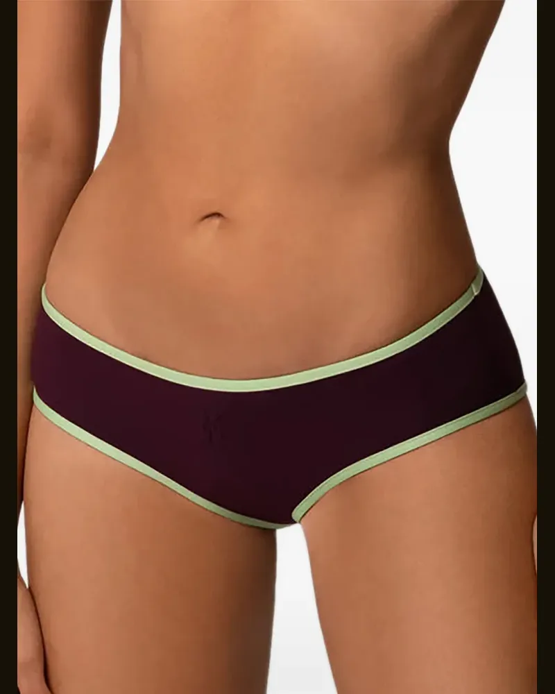 Kiki De Montparnasse Hipster Bikinihöschen mit Kontrastdetails - Violett Violett