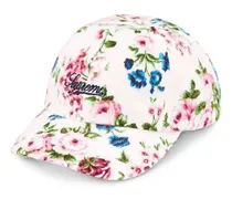 Baseballkappe mit Blumenprint - Weiß