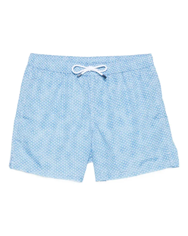 Fedeli Gemusterte Badeshorts mit Kordelzug - Blau Blau
