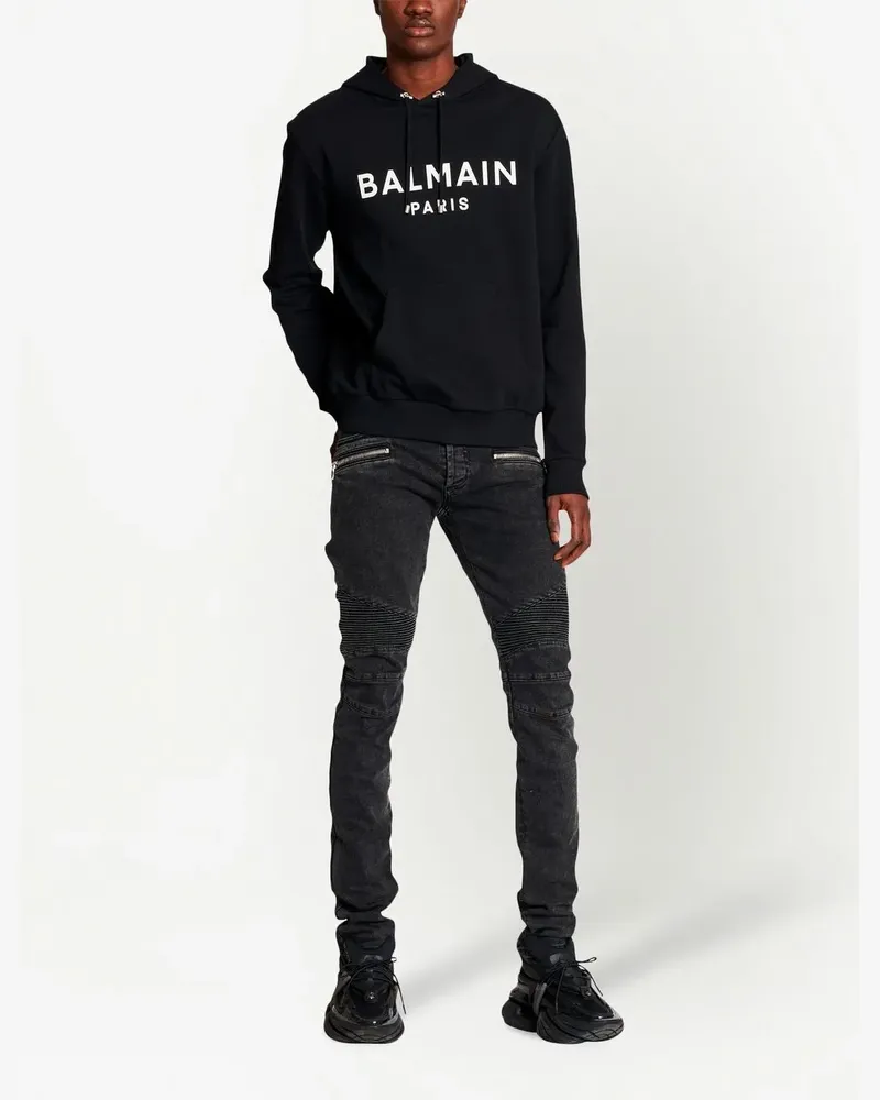 Balmain Hoodie mit Logo-Print - Schwarz Schwarz