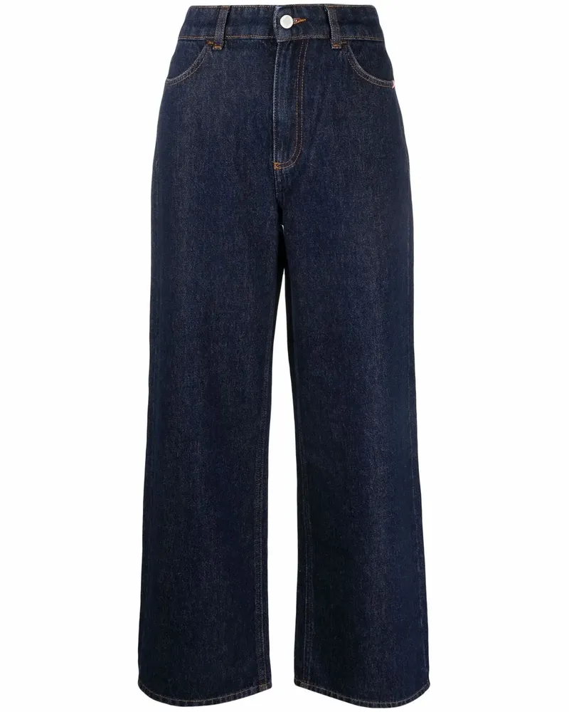 Amish Jeans mit weitem Bein - Blau Blau