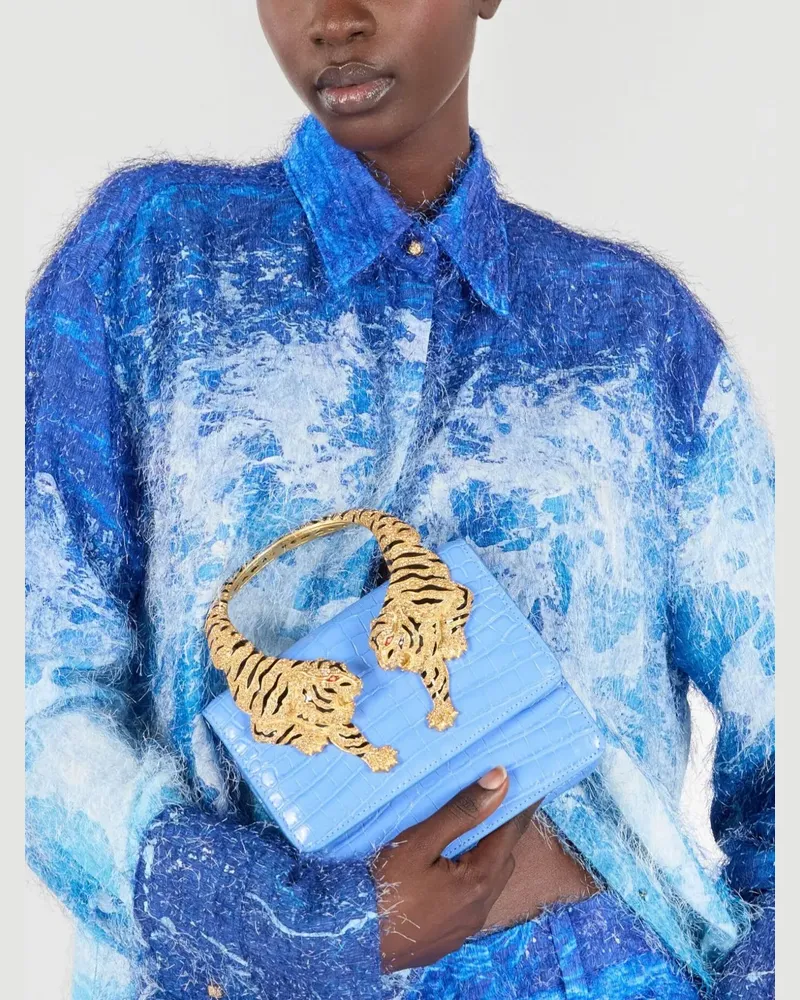 Roberto Cavalli Roar Handtasche - Blau Blau