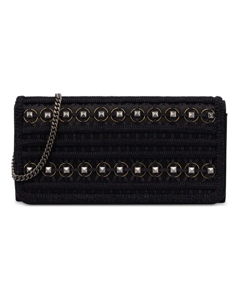 Alberta Ferretti Clutch mit Nieten - Schwarz Schwarz
