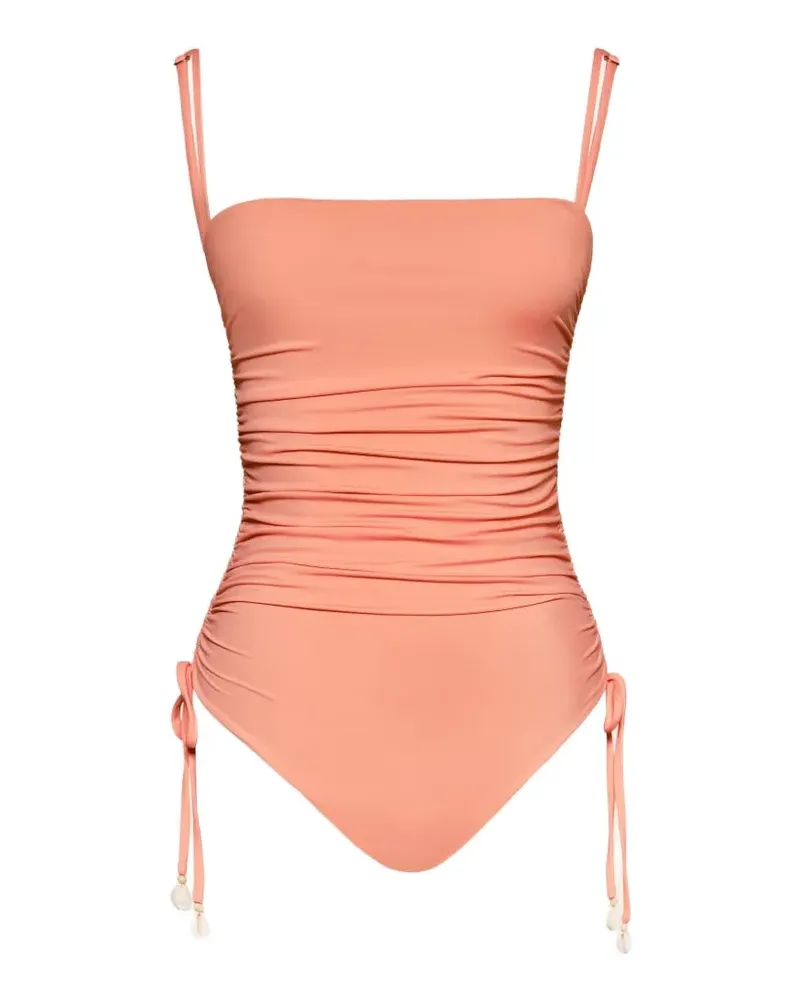 Johanna Ortiz Tarangire drawstring ruched swimsuit - Orange Orange