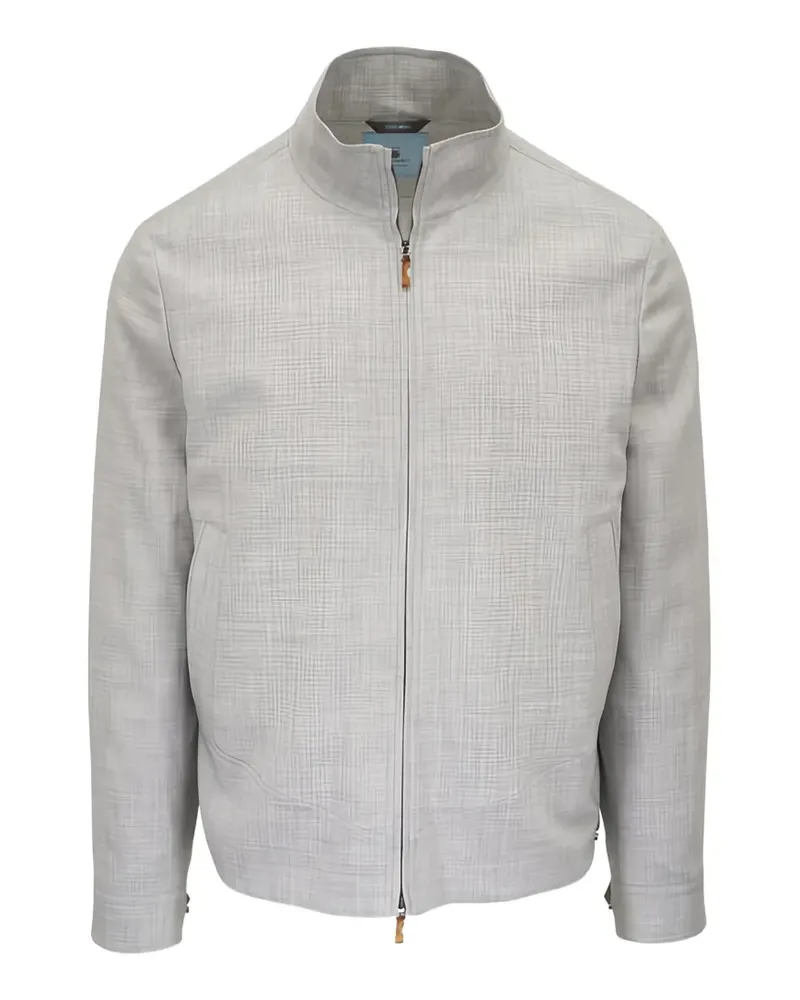 Colombo slub-texture zip-fastening jacket - Grau Grau