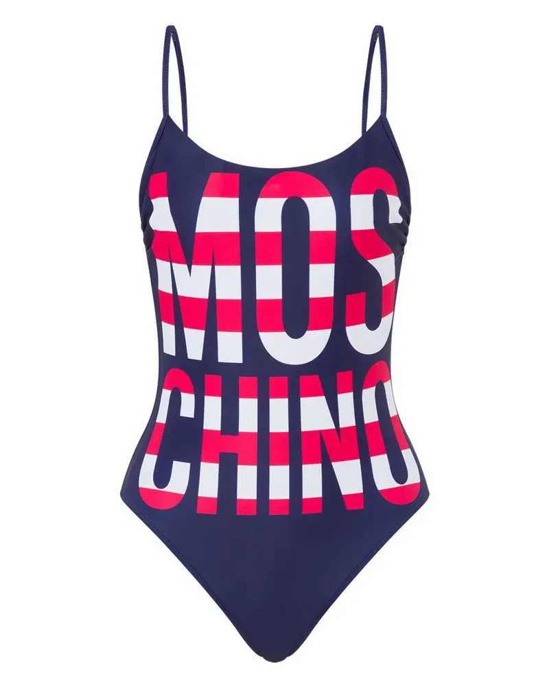 Moschino Badeanzug mit Logo-Print - Blau Blau