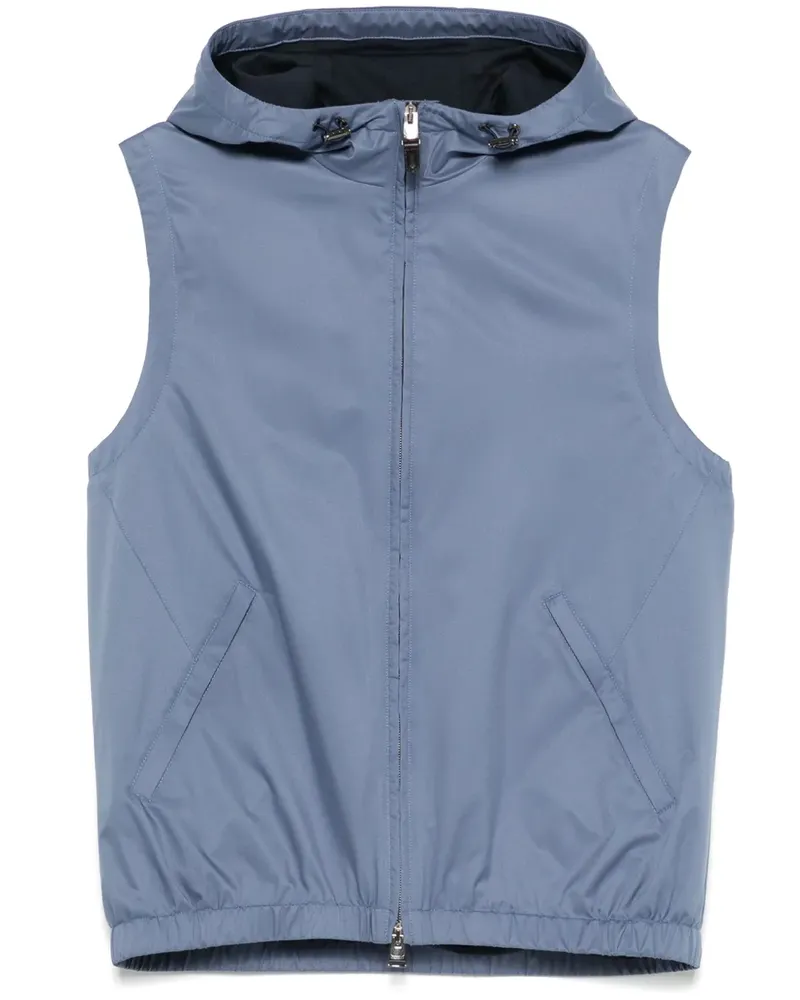 Canali Weste mit Kapuze - Blau Blau