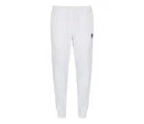 Gewebte Jogginghose mit Logo-Patch - Weiß