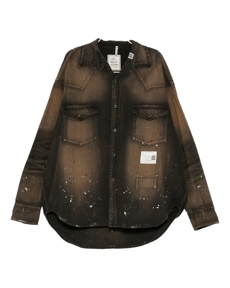 MIHARAYASUHIRO Jeanshemd mit flachem Kragen - Braun Braun