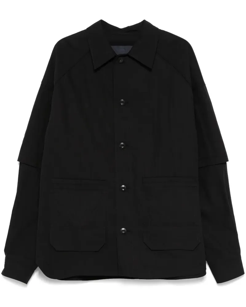 JUUN.J Hemdjacke im Layering-Look - Schwarz Schwarz