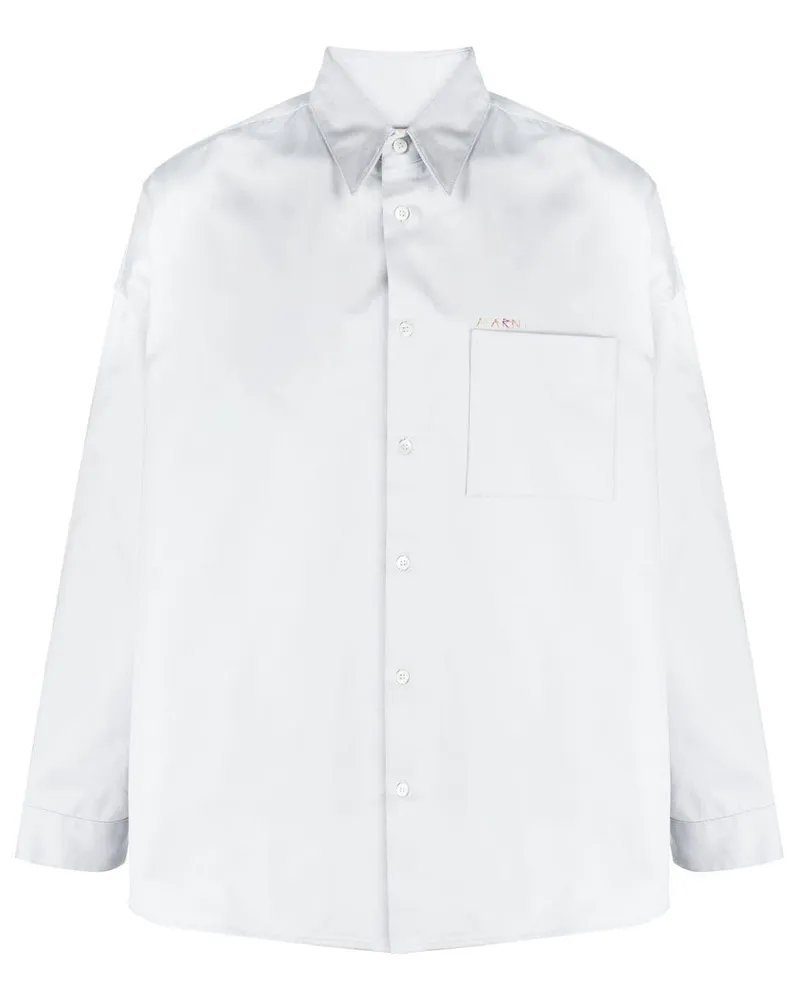 Marni Hemd mit Logo-Stickerei - Grau Grau