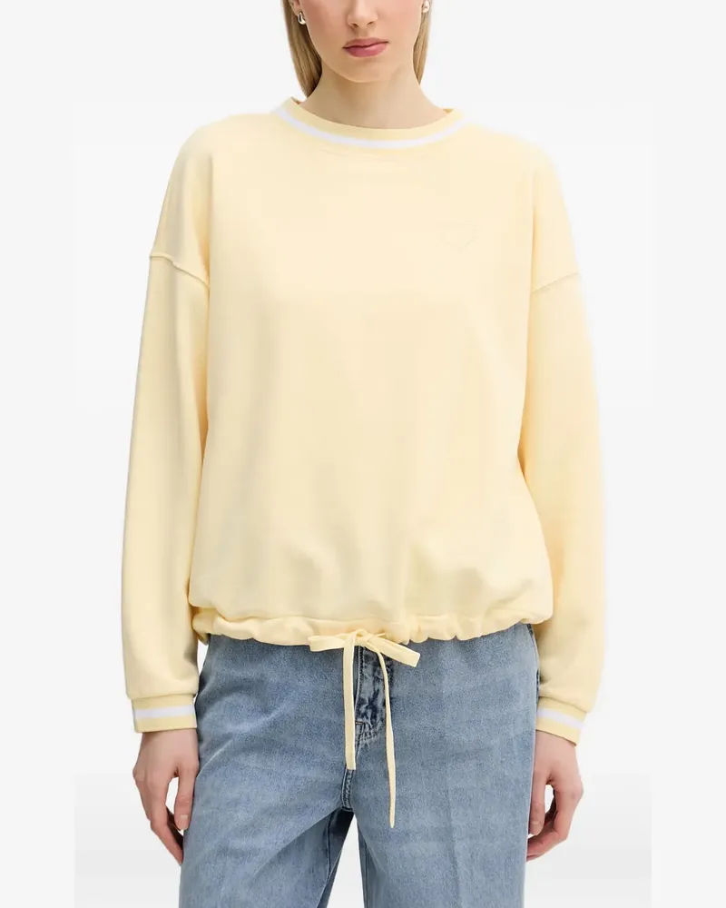 MARC AUREL Sweatshirt mit Herzmotiv und Kordelzug - Gelb Gelb
