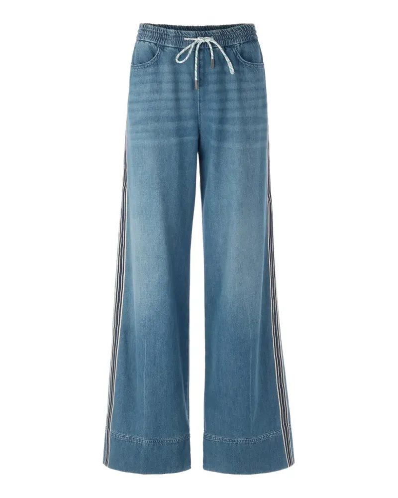 Marc Cain Wide-Leg-Jeans mit Kordelzug - Blau Blau