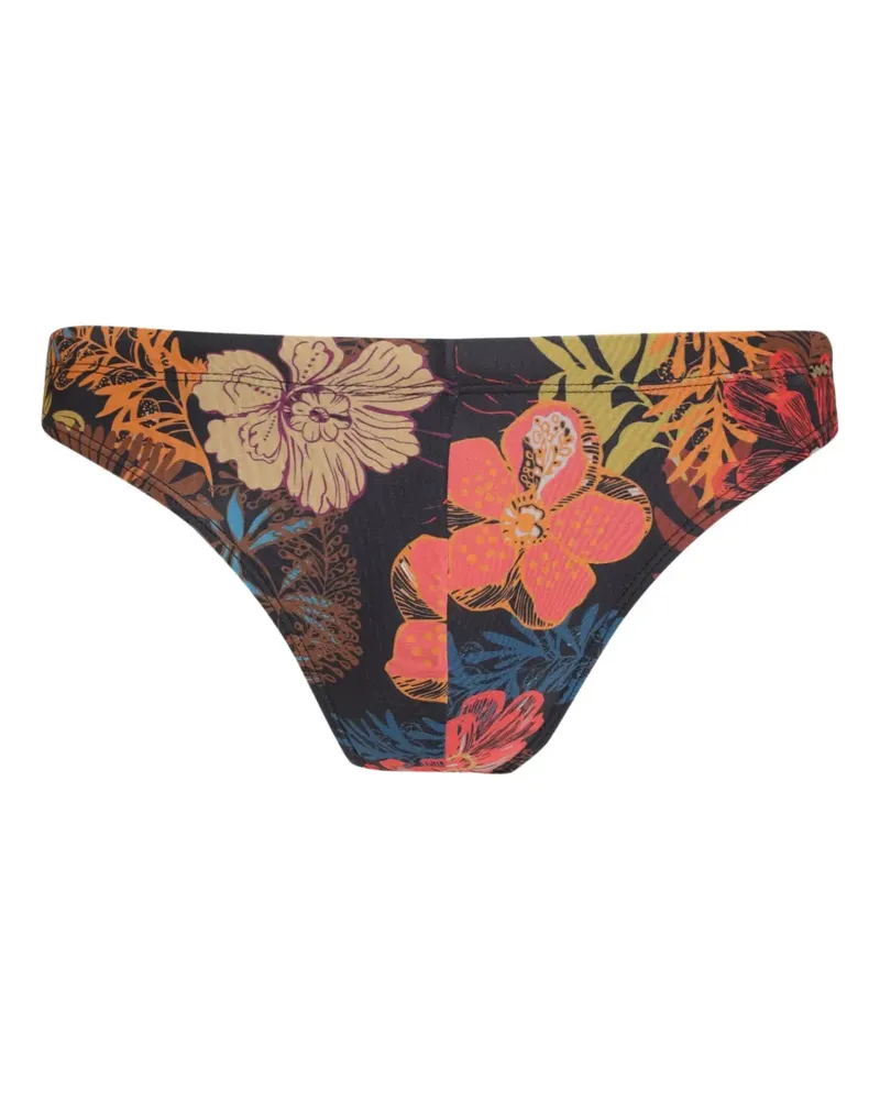 Amir Slama Badehose mit Blumen-Print - Schwarz Schwarz