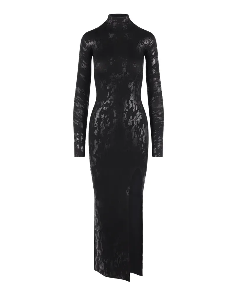 CFCL Midikleid im Metallic-Look mit Seitenschlitz - Schwarz Schwarz