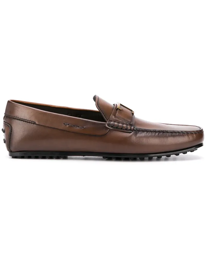 TOD'S Loafer mit T-Schild - Braun Braun
