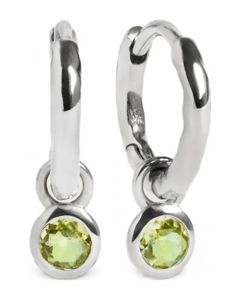 Monica Vinader Creolen mit Peridot-Anhänger - Silber Silber