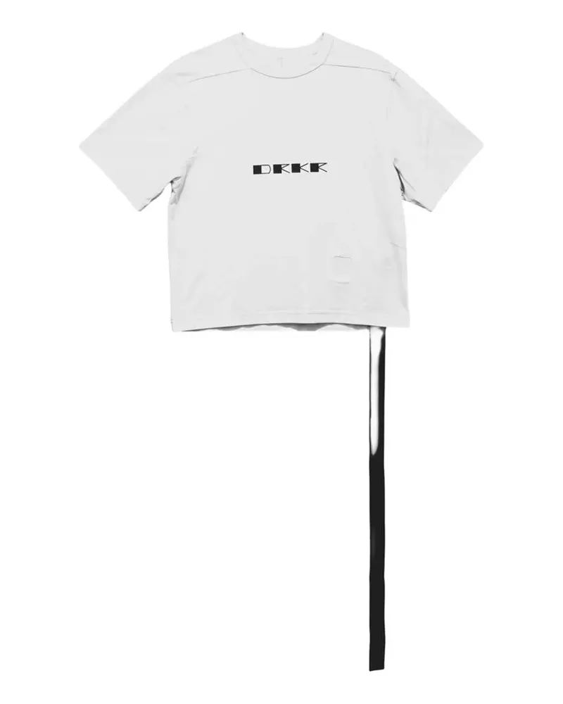 DRKSHDW by Rick Owens logo-print cropped T-shirt - Weiß Weiß