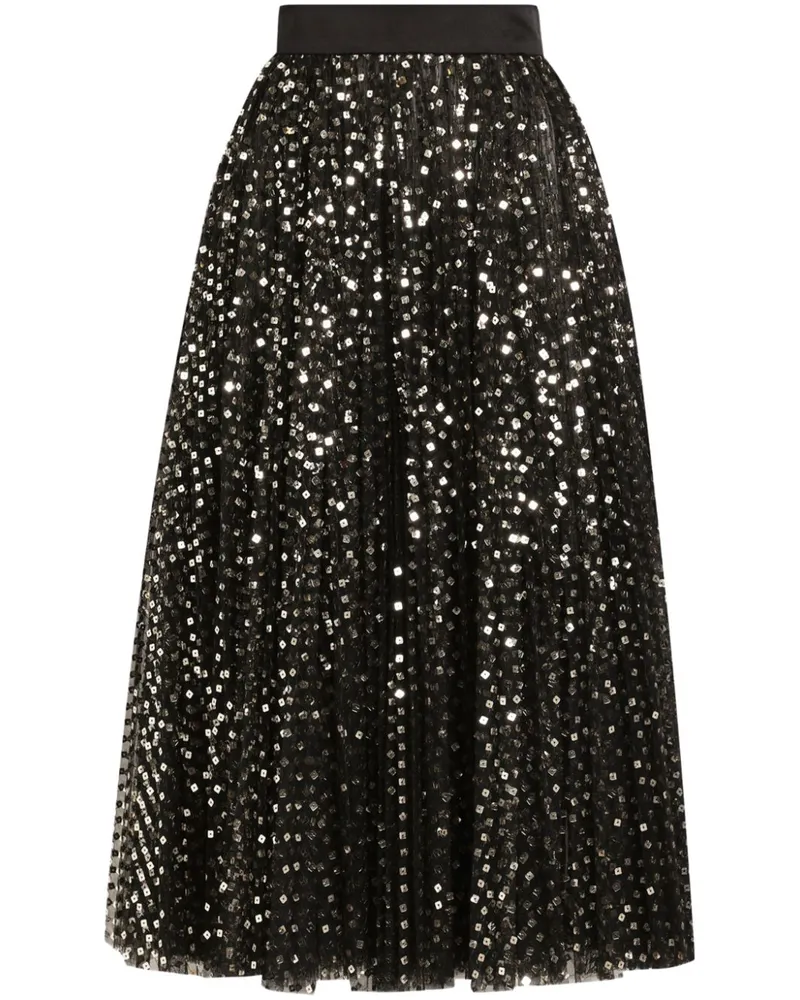 Dolce & Gabbana Rock mit Pailletten - Schwarz Schwarz