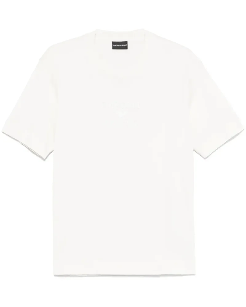 Emporio Armani T-Shirt mit gummiertem Logo - Nude Nude