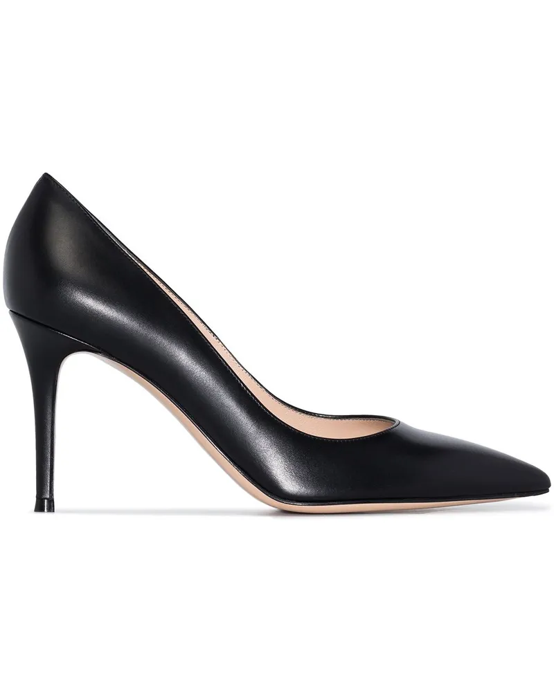 Gianvito Rossi Pumps mit spitzer Kappe 85mm - Schwarz Schwarz