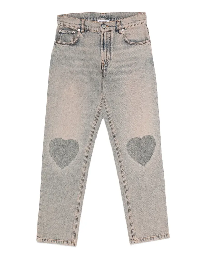 Moschino heart-patch jeans - Blau Blau