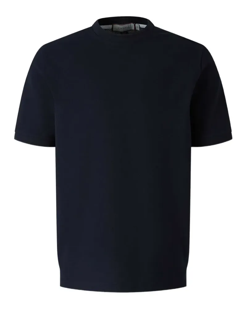 Canali T-Shirt mit Logo-Stickerei - Blau Blau