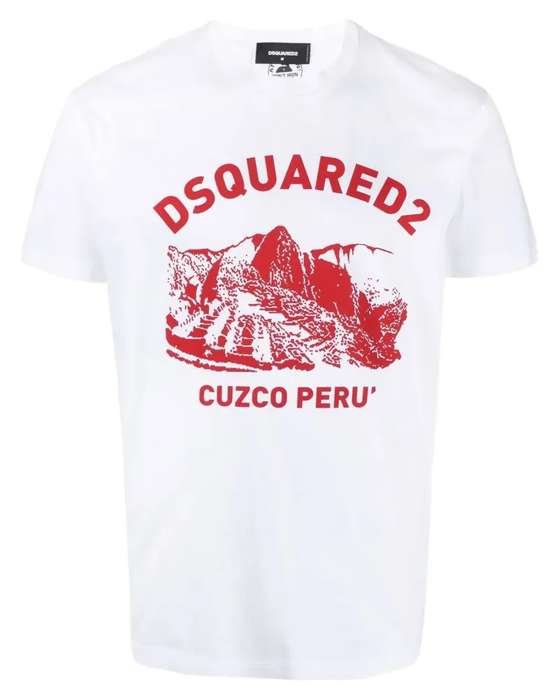 Dsquared2 T-Shirt mit Logo-Print - Weiß Weiß