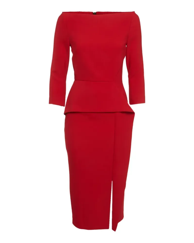 Roland Mouret peplum midi dress - Rot Rot