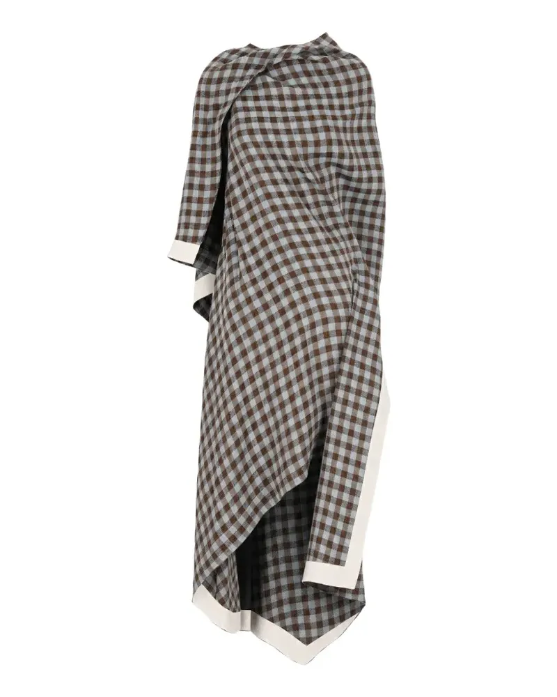 Loewe Asymmetrisches Kleid mit Vichy-Karo - Braun Braun