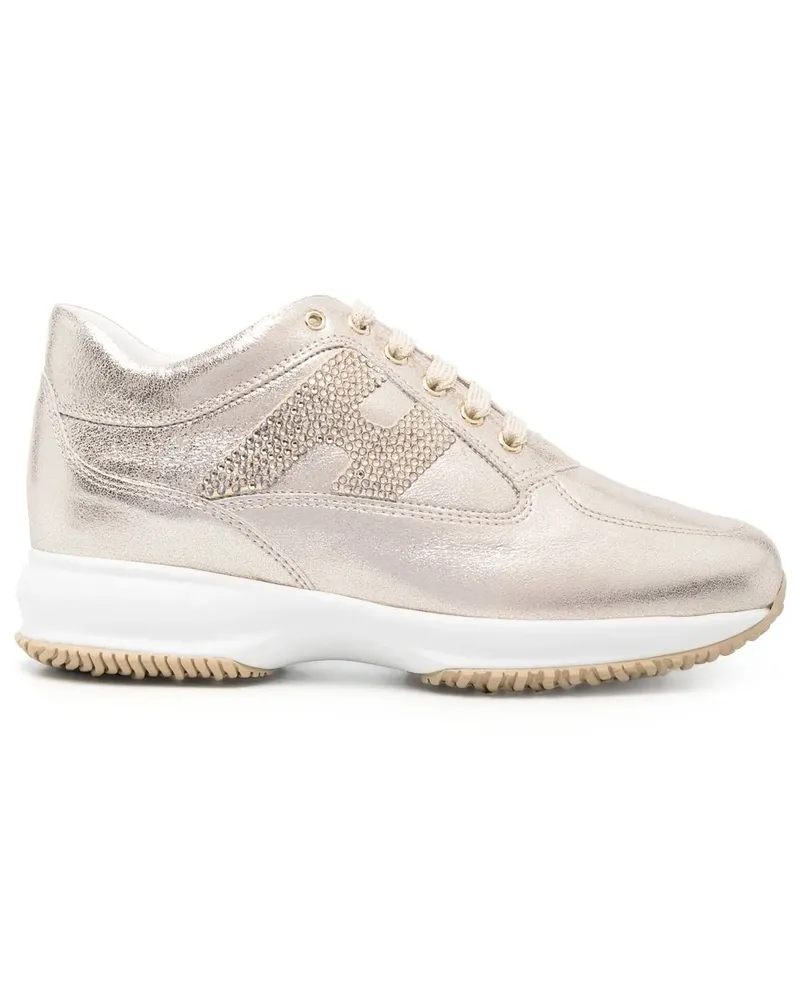 Hogan Interactive Sneakers im Metallic-Look - Nude Nude