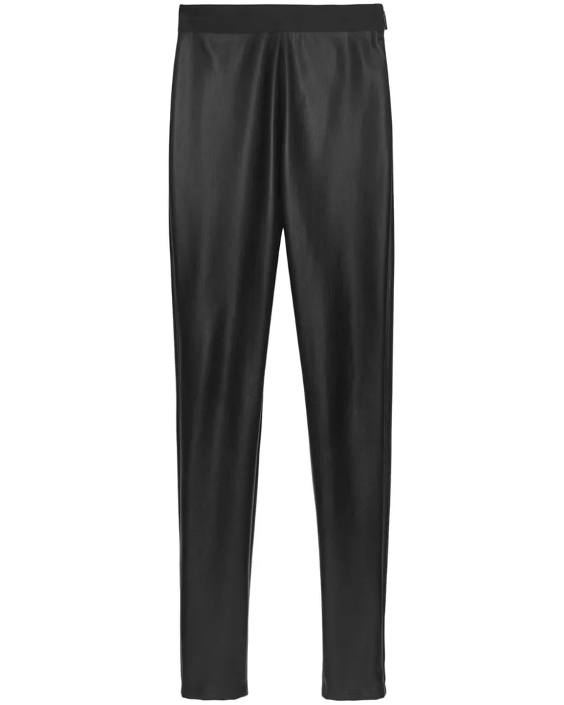 MSGM Leggings aus Leder - Schwarz Schwarz