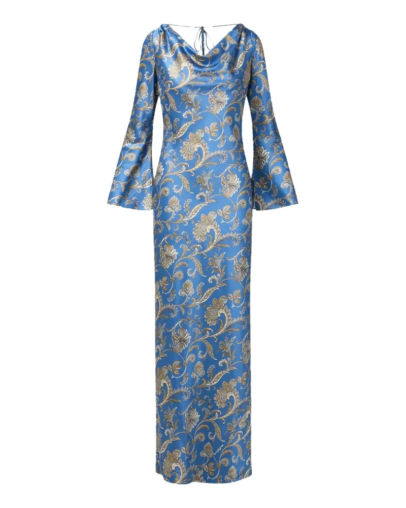 Veronica Beard Ember bell sleeve floral maxi dress - Blau Blau