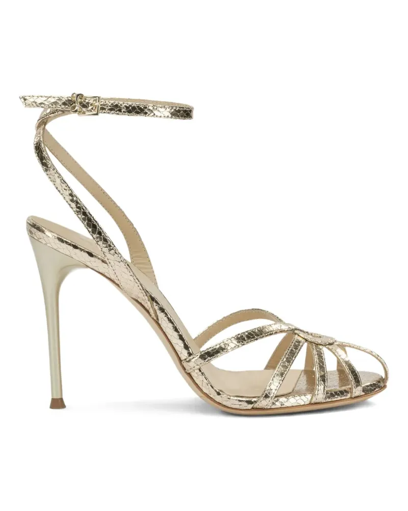 Sergio Levantesi Raykav6 snakeskin-effect strappy sandals - Gold Gold