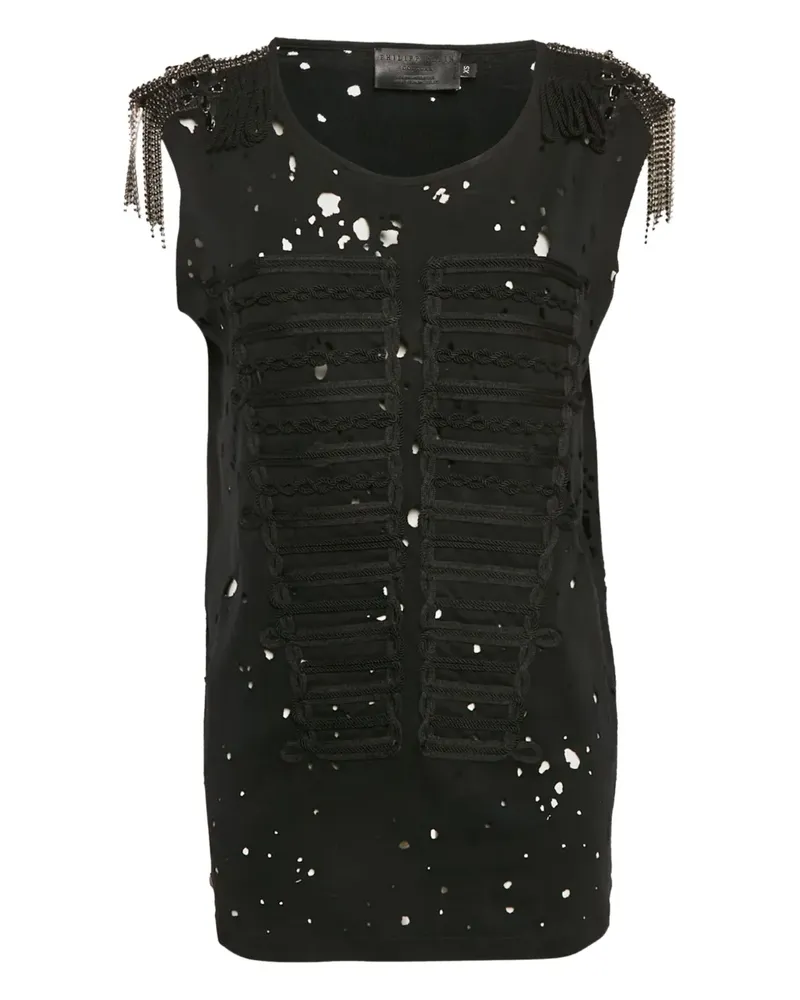 Philipp Plein Tanktop mit Kristallverzierung - Schwarz Schwarz