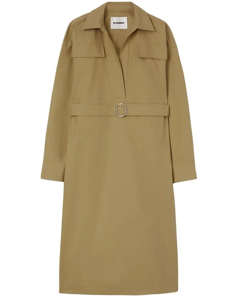 Jil Sander Kleid mit klassischem Kragen - Braun Braun