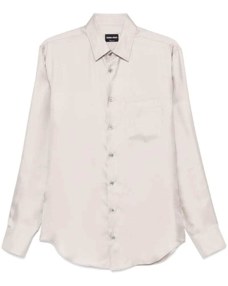 Giorgio Armani Hemd aus Seide - Silber Silber