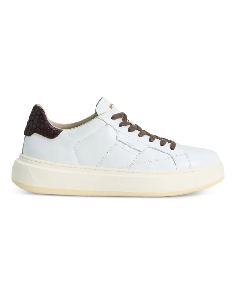 Woolrich Arrow crocodile-patch leather sneakers - Weiß Weiß