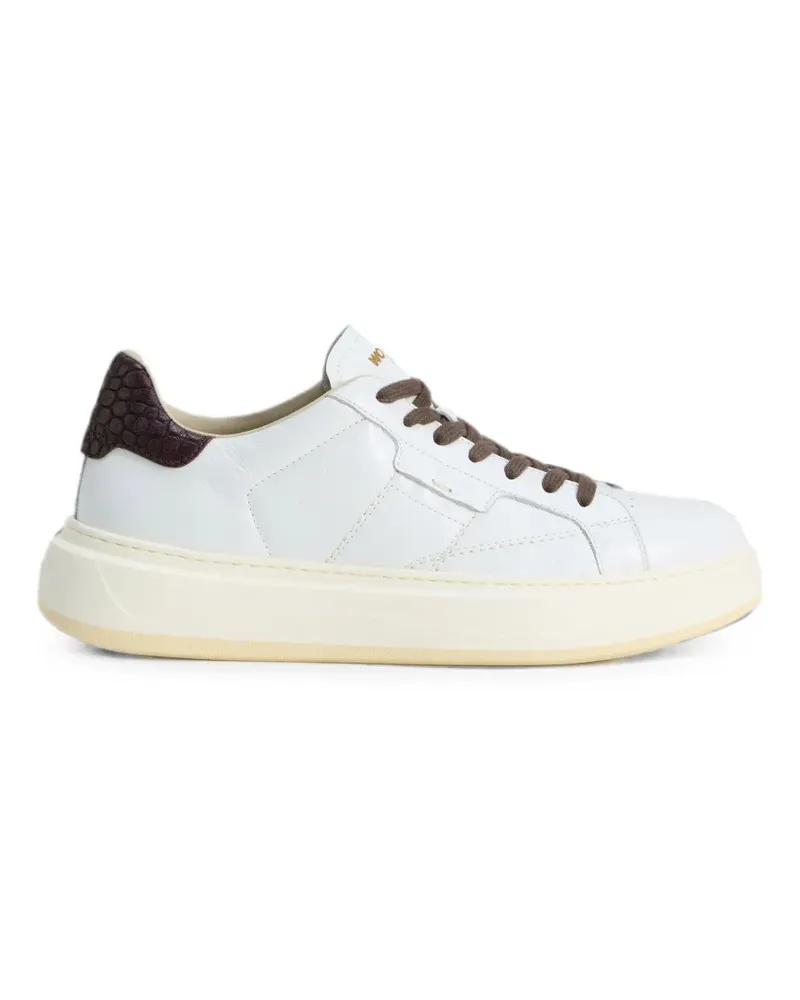 Woolrich Arrow crocodile-patch leather sneakers - Weiß Weiß