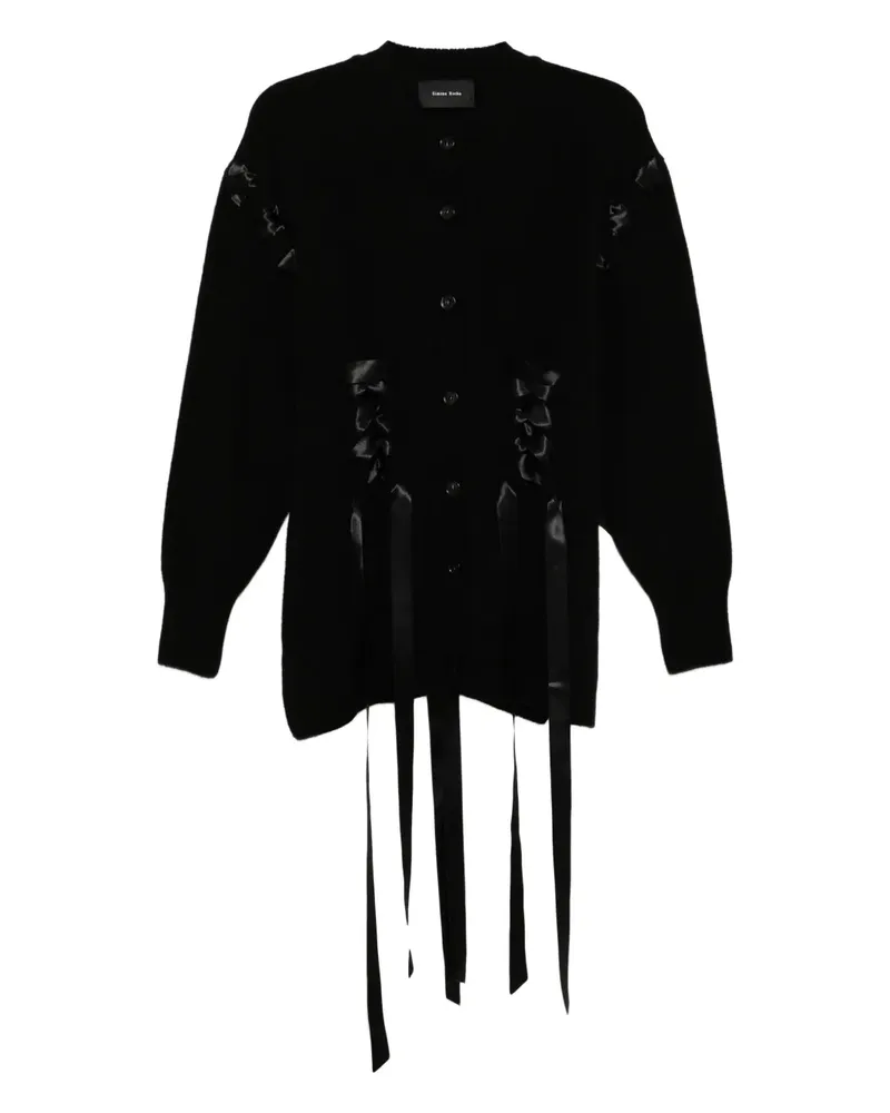 Simone Rocha Corsage-Cardigan mit Schleife - Schwarz Schwarz