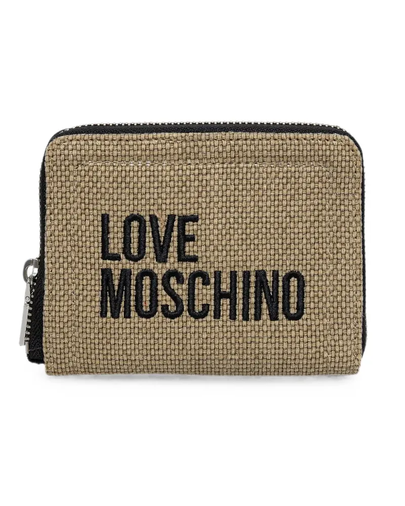 Moschino logo-embroidered wallet - Nude Nude